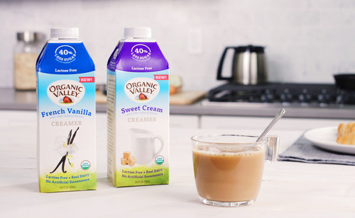 Organic Valley Launches New Lactose-Free Flavored Creamers with 40 Percent Less Sugar and no Artificial Ingredients