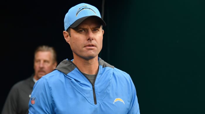 Philadelphia, Pennsylvania, USA; Los Angeles Chargers head coach Brandon Staley walks out of the tunnel against the Philadelphia Eagles at Lincoln Financial Field.
