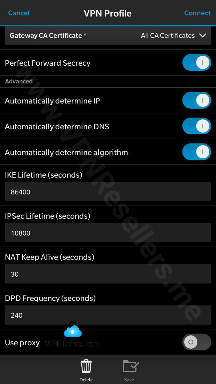 نصب VPN IKEv۲ برای بلک بری